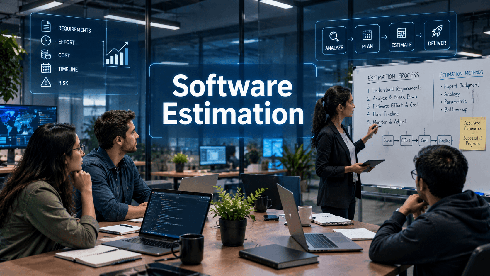 Software estimation in projects and project management