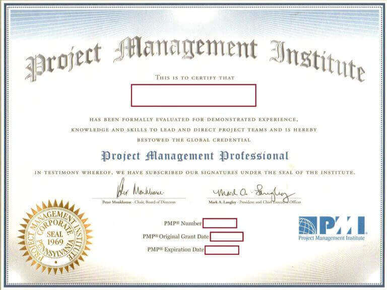 pmp certificate format 2016